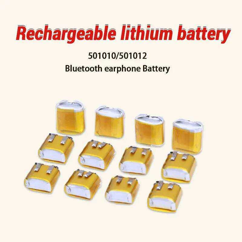 10 แบตเตอรี่ -50 ชิ้น 501010 501012 3.7V 35mAh แบตเตอรี่ลิเธียม Lipo สำหรับหูฟังบลูทูธ ไฟ LED อุปกรณ