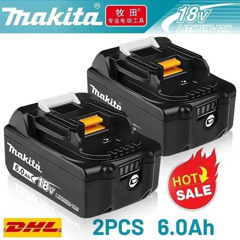 6.0Ah แบตเตอรี่แท้ แบตเตอรี่ชาร์จใหม่ได้สำหรับ DHP489 DGA404 DDF487 DTD173 DAS180 HR140D เครื่องมือไ