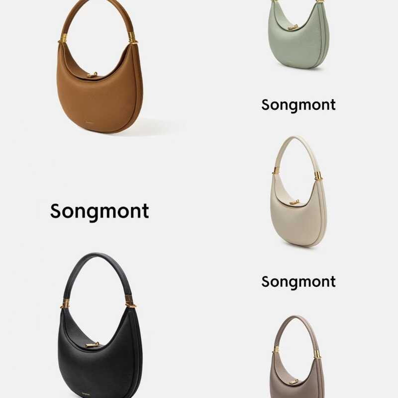 กระเป๋าทรงครึ่งวงกลม Songmont Mountain Has Pine ไซ즈กลาง สำหรับสะพายข้างและถือ มัลติฟังก์ชั่น