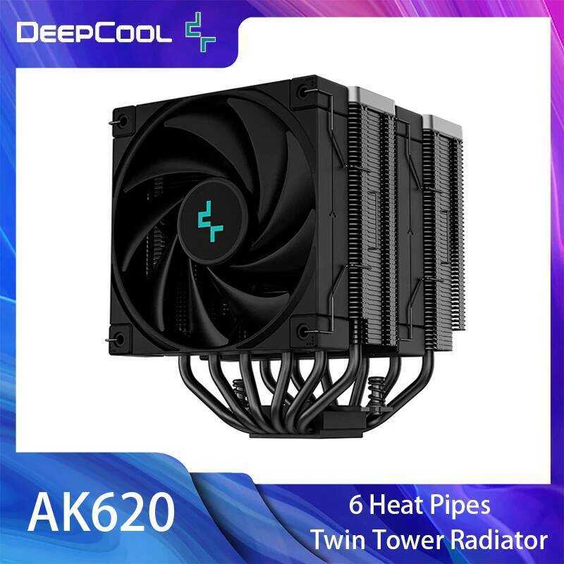 DeepCool หม้อน้ำ AK620 ZERO DARK Twin Tower 6 ท่อความร้อน ระบบระบายความร้อนด้วยอากาศสำหรับ Intel LGA