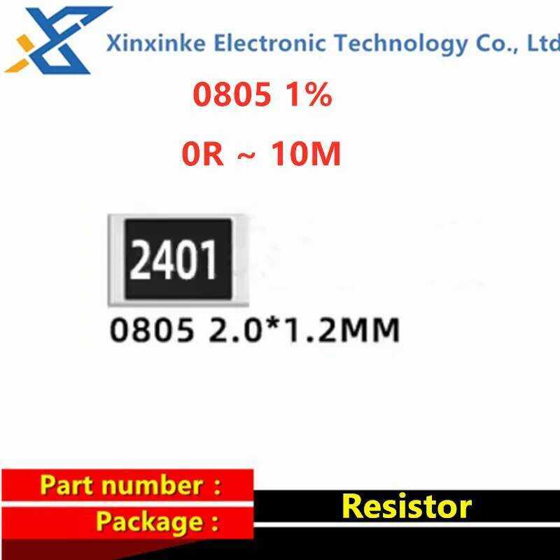 ตัวต้านทาน 100ชิ้น SMD 0805 1% ~ 1/4W 0 1 10 100 150 330 โอห์ม 1K 2.2K 10K 100K 0R 1R 10R 100R 150R