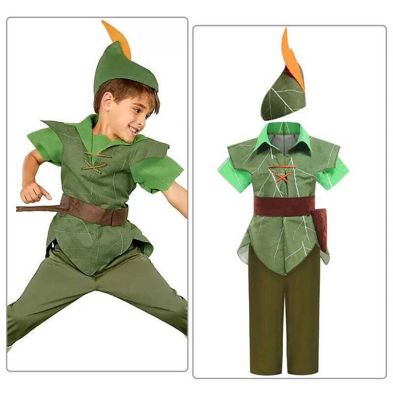 C Green Elf Peter Pan Performance Costume Peter Pan Christmas Kids Party Boys Dress Up
