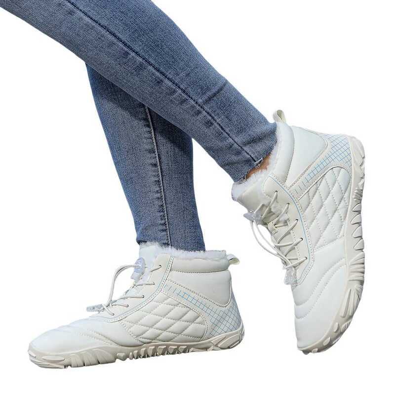 C Barefoot Snow Boots Outdoor Trekking Shoes Anti Slip Plush Barefoot Shoes Thermal Casual Winter B