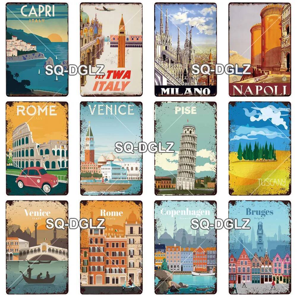 [SQ-DGLZ] โรมป้ายโลหะโล่โลหะ Vintage Bar เฟอร์นิเจอร์ Man Cave โปสเตอร์ Vintage Retro โลหะตกแต่งผนัง