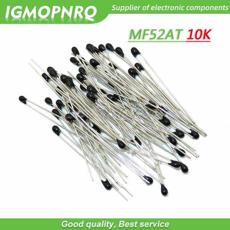 ชิ้น 100 10k OHM NTC MF52AT 3950 เทอร์มิสเตอร์ NTC-MF52AT MF52 10K +/-1% ตัวต้านทานความร้อน -   +/-1
