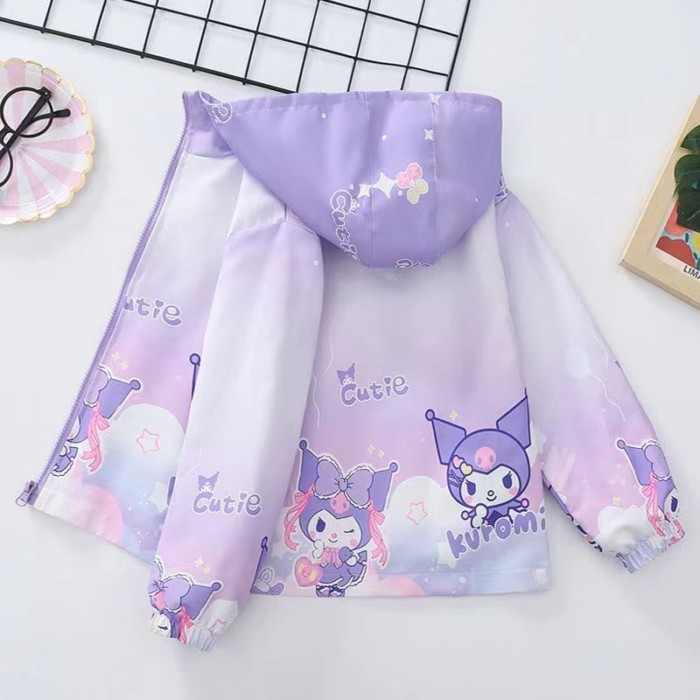 onekid🌼 เสื้อแจ็คเก็ตเด็กผู้หญิงฤดูใบไม้ผลิและฤดูใบไม้ร่วงใหม่สไตล์ไล่ระดับสี Kuromi เสื้อแจ็คเก็ต