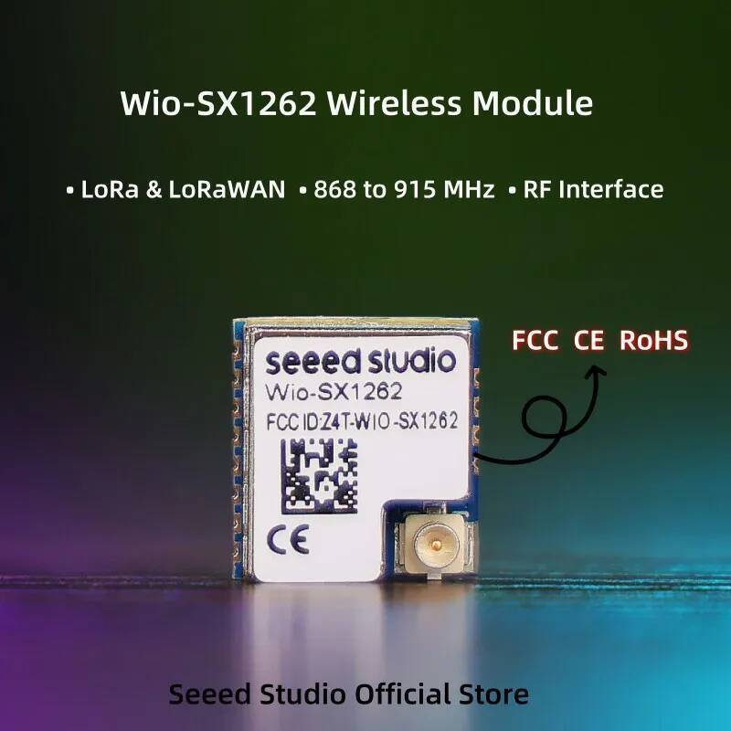 SX1262 โมดูลไร้สาย,Wio-SX1262 ฝัง, รองรับ LoRa & LoRaWAN บน EU868 & US915 ความถี่จาก 868MHZ ถึง 915 