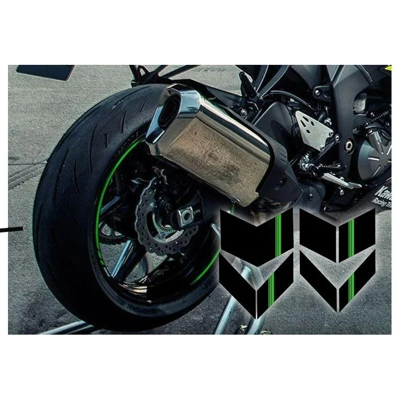 FOR ninja 400 ZX4R Z900 Motorcycle Reflective Wheel Rim Stripe Decal Sticker Front Rear Decal Full