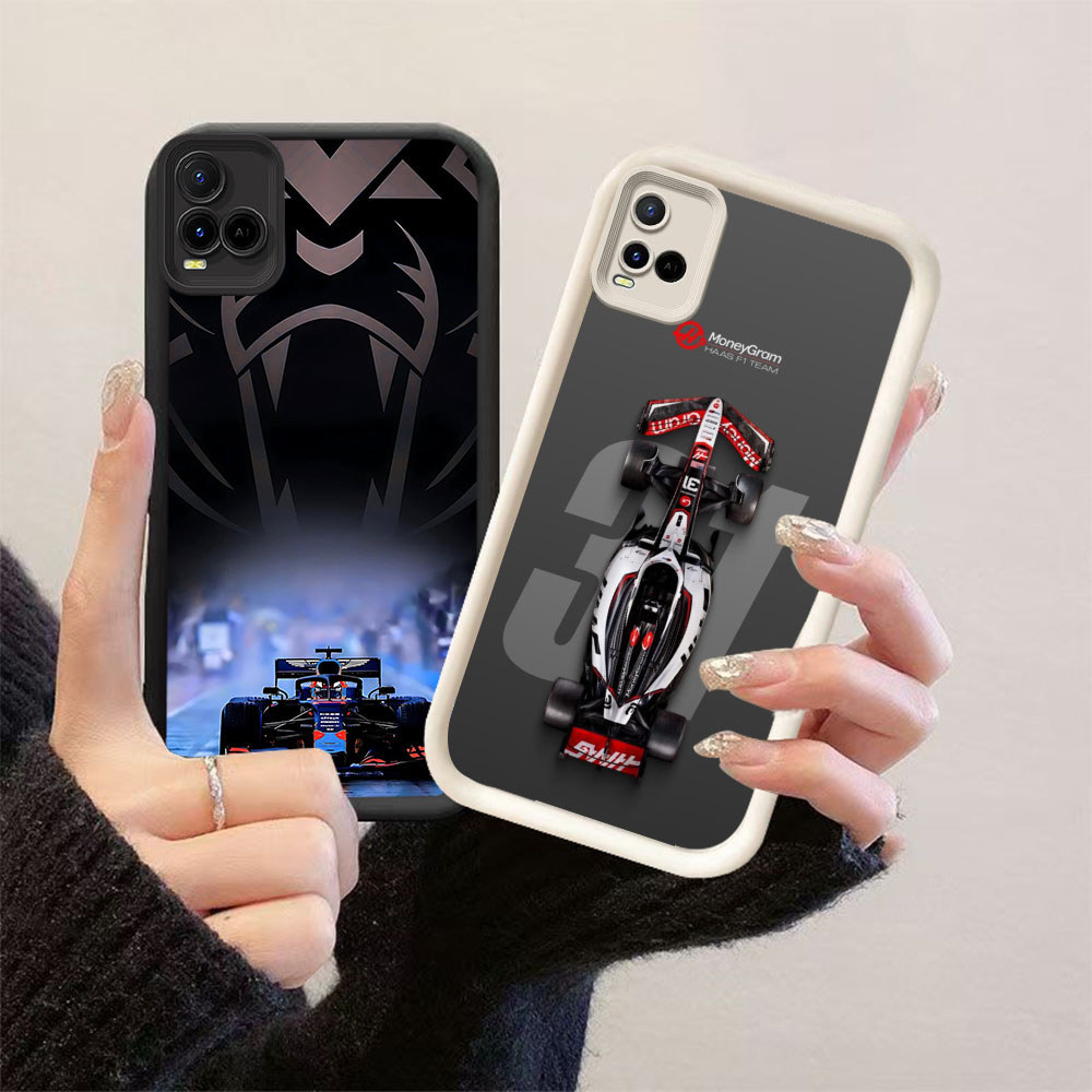 HK-35 Max Verstappen F1 Racing ปลอกกันกระแทกสําหรับซิลิโคนสีดําและสีขาว VIVO Y75 V23E Y21 Y21t Y21e 