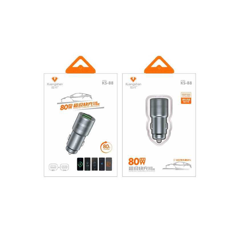 Crazy Flash 80W Dual SB Car Charger เหมาะสําหรับ 80W Flash Charger Huawei Super Fast Charge Car Char