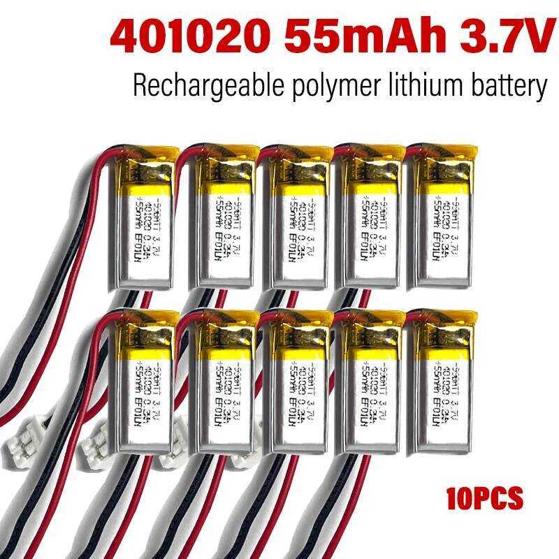 401020 แบตเตอรี่ลิเธียมโพลิเมอร์ 50mAh 3.7V Li-po สำหรับของเล่น รถยนต์ ลำโพง หูฟังบลูทูธ ปากกาบันทึก