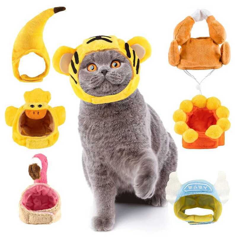 C Cat Costumes Halloween Hat Outfits With Ears F Cat Hat Small Dog Kitten Christmas Easter Costume