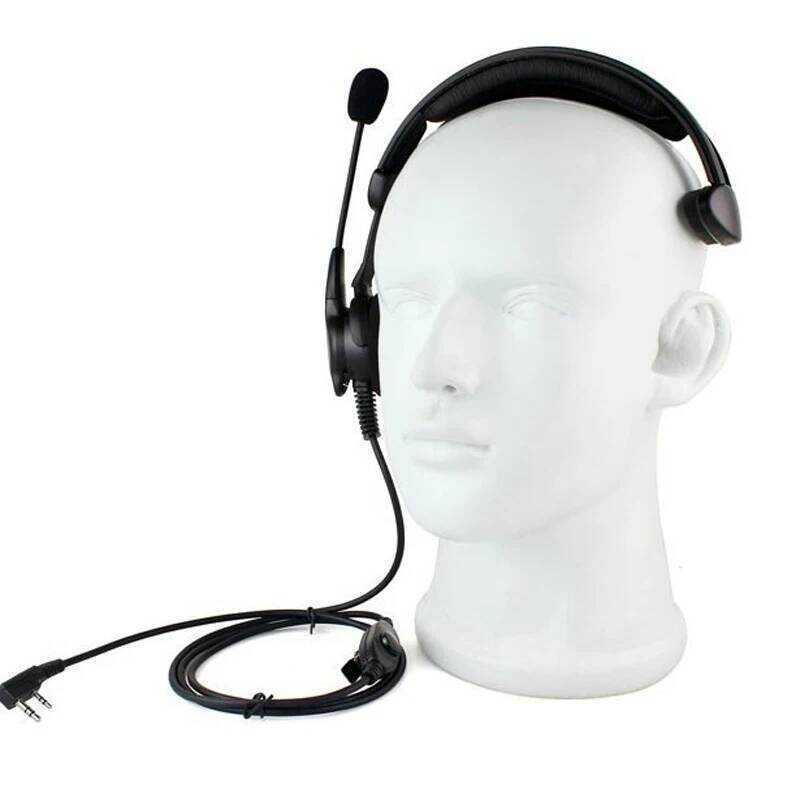 ▥ Boom Mic ชุดหูฟัง Walkie Talkie หูฟังสาย PPT สำหรับ  2 Pins วิทยุ Uv-5R 888S WOUXUN TY