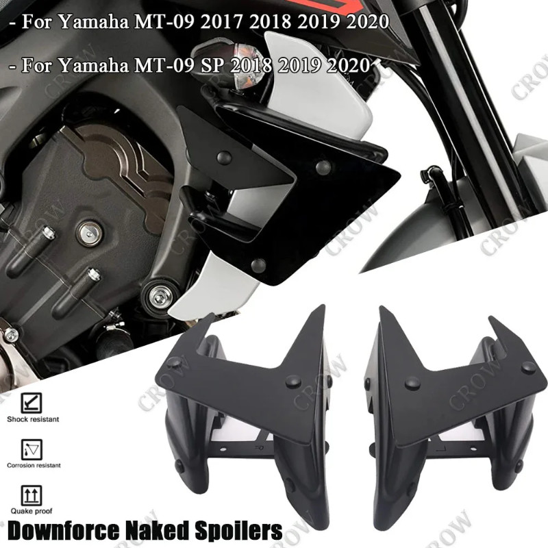 Motorcycle Parts Side Downforce Naked Spoilers Fixed Winglet Fairing Wings For Yamaha MT-09 MT09 MT