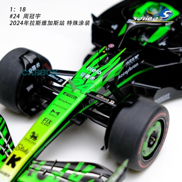 [CarBox] Solido 1: 18 F1 Racing Model Stake C44 Zhou Guanyu 2024 Las Vegas
