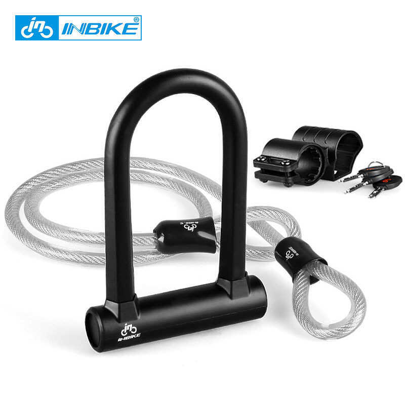 INBIKE ล็อครูปตัว U สำหรับจักรยานและรถจักรยานยนต์ ออกแบบมาเพื่อกันการขโมย
