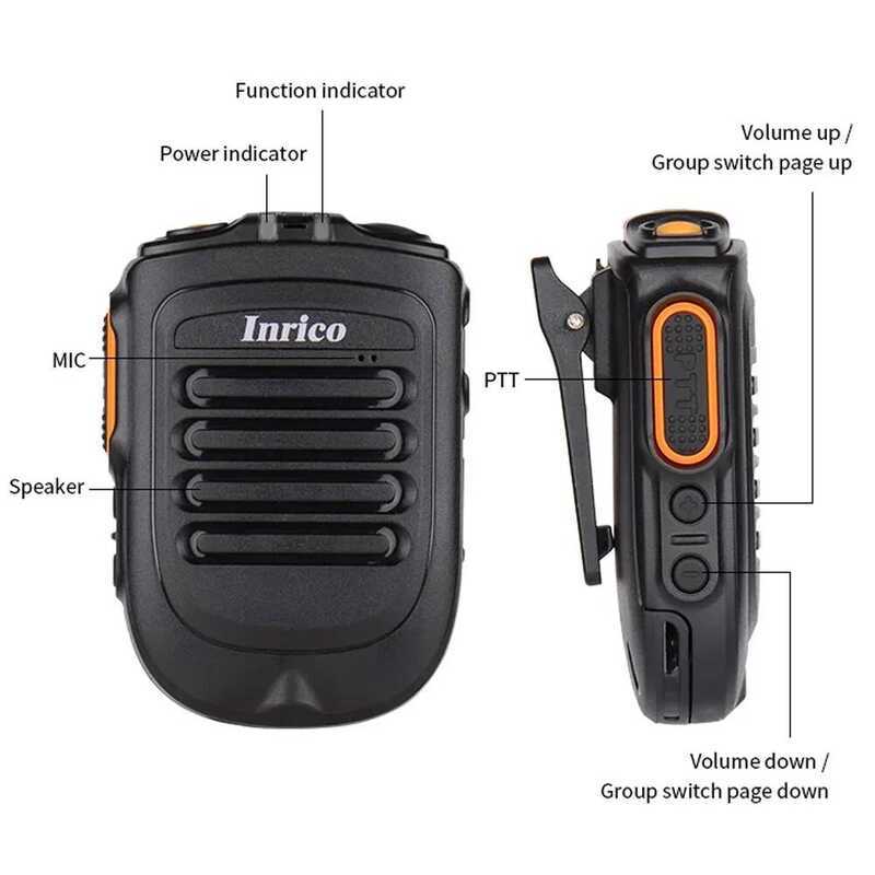 ▥ Inrico ไร้สาย PTT Microhpone B02 สําหรับ Ios Android T320 S200 S300 4G เครือข่ายวิทยุทํางานร่