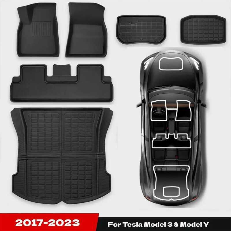 สําหรับ Tesla 3 รุ่น Y กระเป๋าเดินทาง Hand Drive 2017-2023 ซ้ายขวา Rudder 4 Seasons กันน้ํา 3D ชั้น 