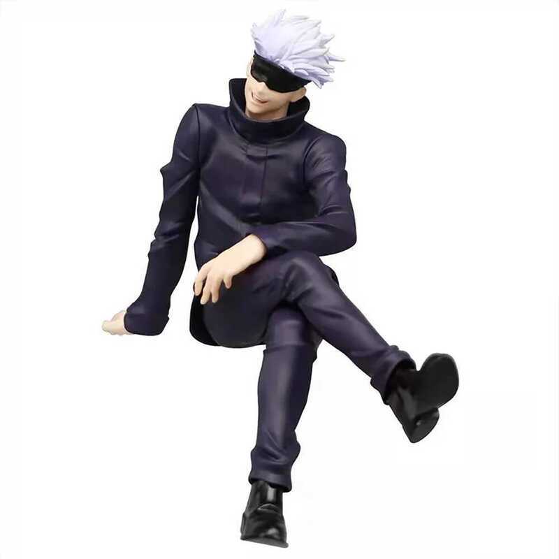 C Anime JJK Figure Gojo Satoru Fushiguro Toji Model Sitting Pose Action Figure Computer Desk Decora