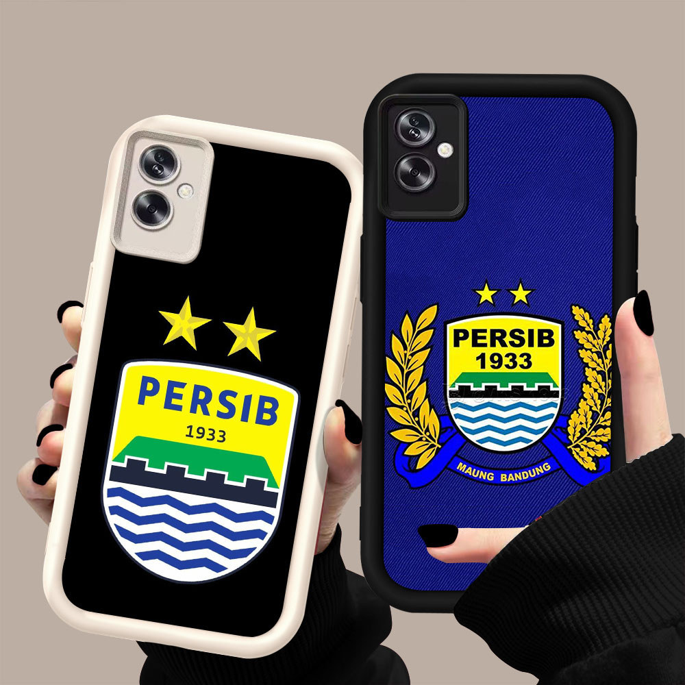 HK-2 AING PERSIB ฟุตบอล Club กันกระแทกสําหรับสีดําและสีขาวซิลิโคน OPPO Realme Narzo 50A A3X A3 จริง 