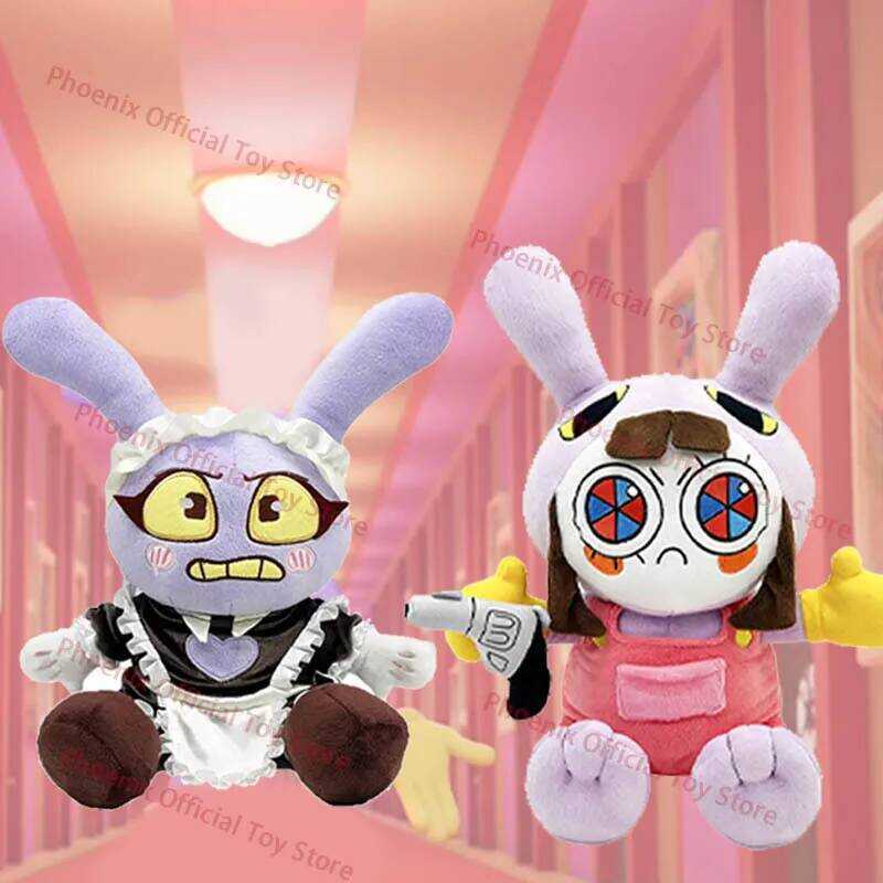 C Amazing Maid Jax Pomni Plush Cute Anime Rabbit Jax Plushie Kawaii Cartoon Stuffed Doll Soft Decor