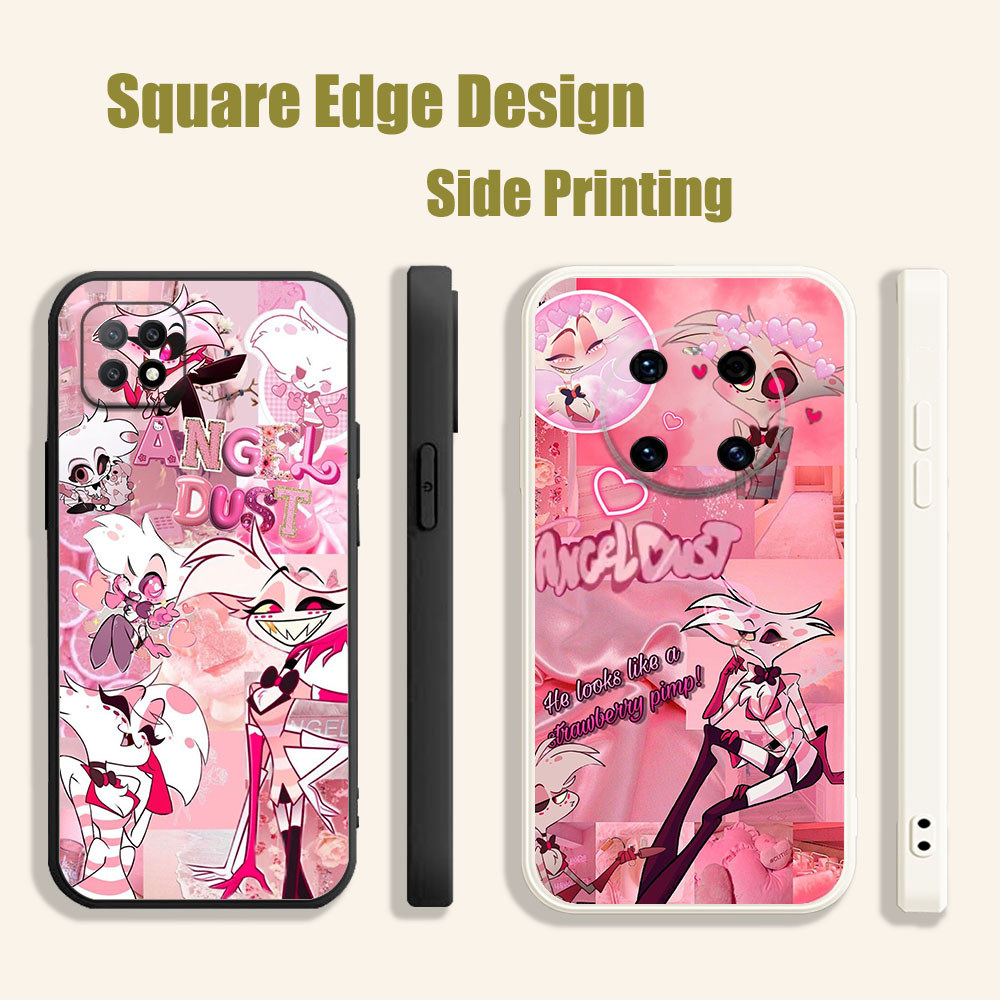 สําหรับ OPPO Reno6 Reno 7 7z 5K A16E A16K A94 angel ฝุ่น hazbin โรงแรม BOO02 เคสโทรศัพท์ขอบสี่เหลี่ย
