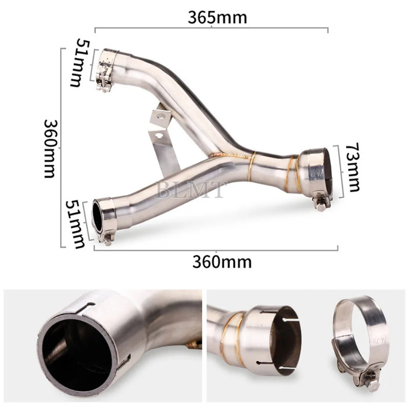 For Kawasaki Z1000 Z1000SX Ninja 1000 2010 - 2020 Motorcycle Exhaust Escape Link Pipe Connect Left