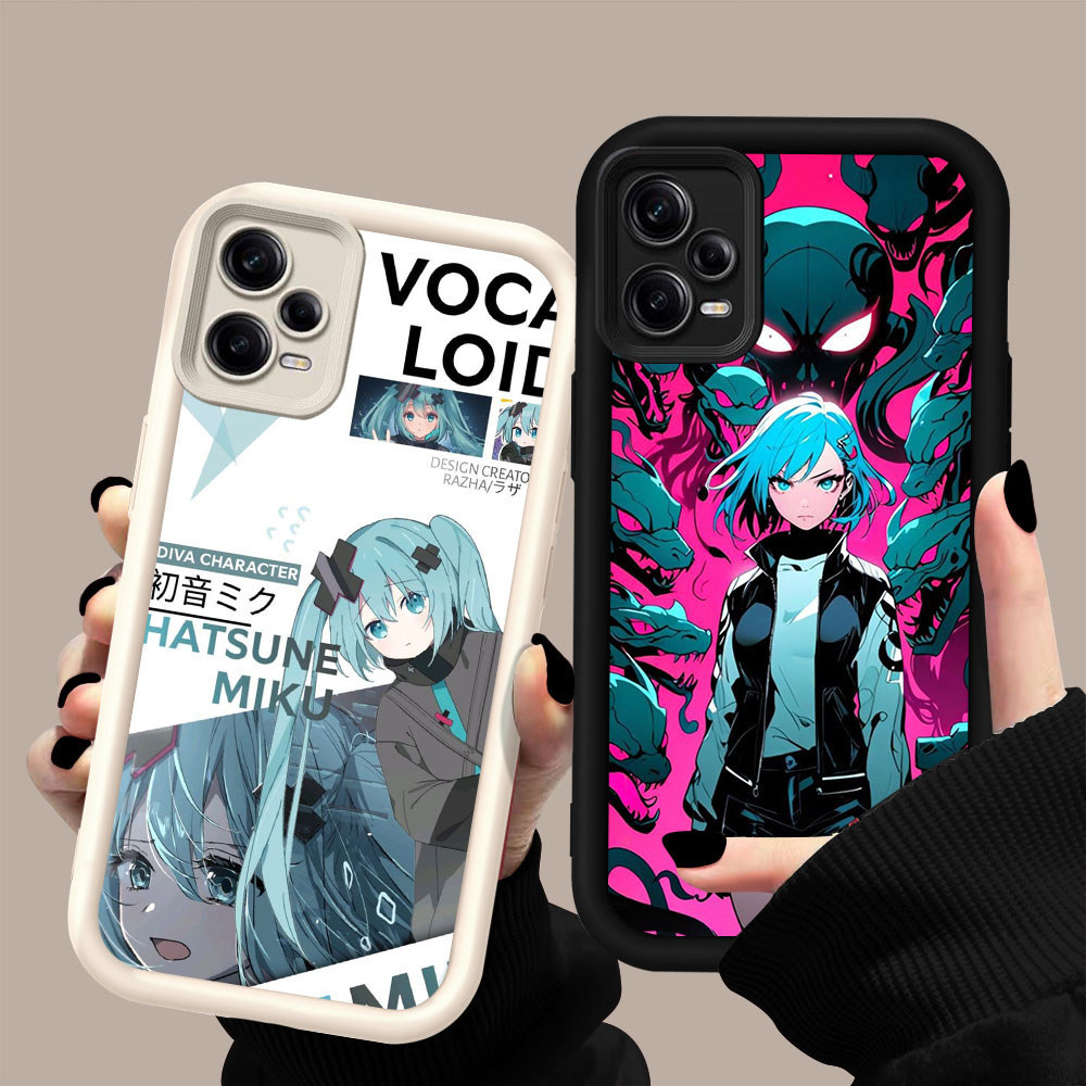 HK-44 Rock Hatsune Miku ปลอกกันกระแทกสําหรับซิลิโคนสีดําและสีขาว Xiaomi Redmi POCO หมายเหตุ F5 F6 12