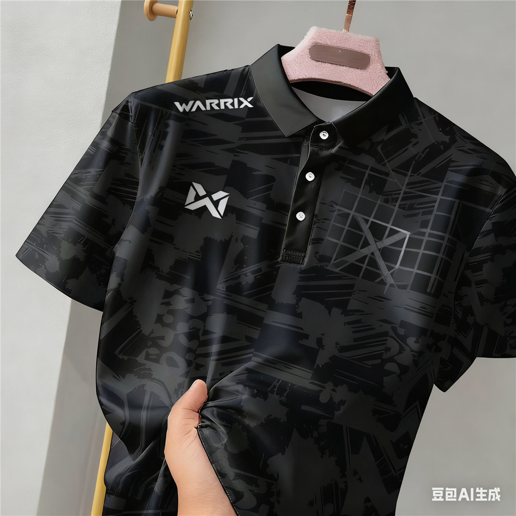 เสื้อโปโล Warrix อินสパイ어จากไทย ลายพรางสีดำ งานพรีเมียม เหมาะสำหรับทุกวันและกิจกรรมกีฬา