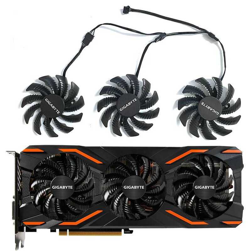 T128010SU แฟนระบายความร้อน 75MM 4Pin DC 12V 0.35A สำหรับ Gigabyte 1080 Ti 1070 G1 Aorus 1060 Gtx 980