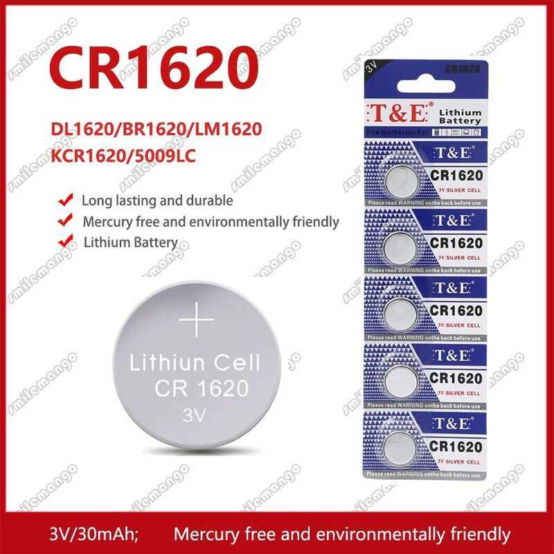 แบตเตอรี่ลิเธียมแบบปุ่ม 2PCS-50PCS 3V CR1620 DL1620 BR1620 ECR1620 5009LC LM1620 CR 1620 KCR1620 30m