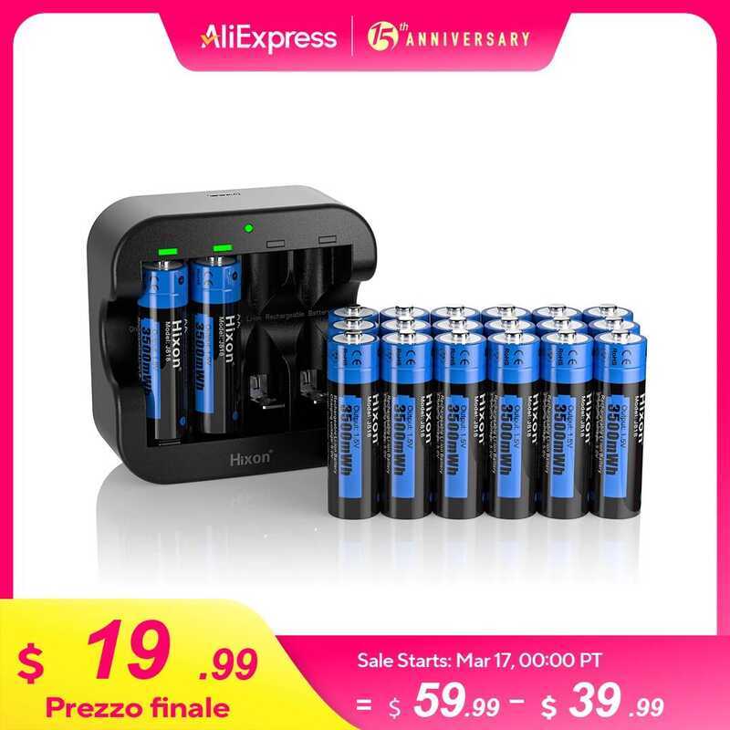 Hixon แบตเตอรี่ลิเธียมไอออน aa 3500mWh 1.5V แบตเตอรี่ลิเธียมแบบชาร์จได้ 1.5v AA สำหรับของเล่นรีโมทคอ