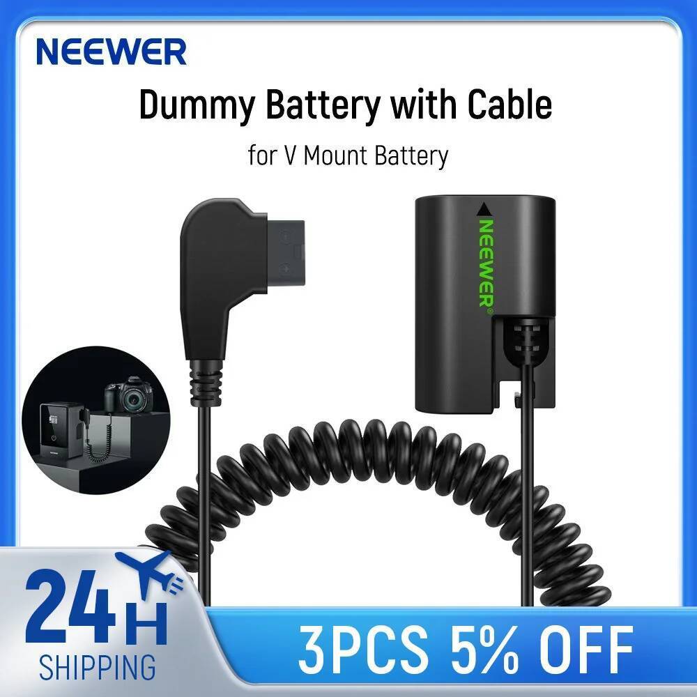 NEEWER D Tap to LP-E6NH Dummy แบตเตอรี่สําหรับ V Mount แบตเตอรี่ Stable ต่อเนื่องแหล่งจ่ายไฟสําหรับ 