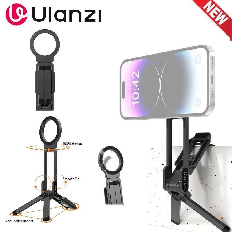 ส่วนลดจํากัดเวลา Ulanzi MA38 ขาตั้งถ่ายภาพโทรศัพท์มือถือ Selfie Stick Double Magnetic Overhead ขาตั้