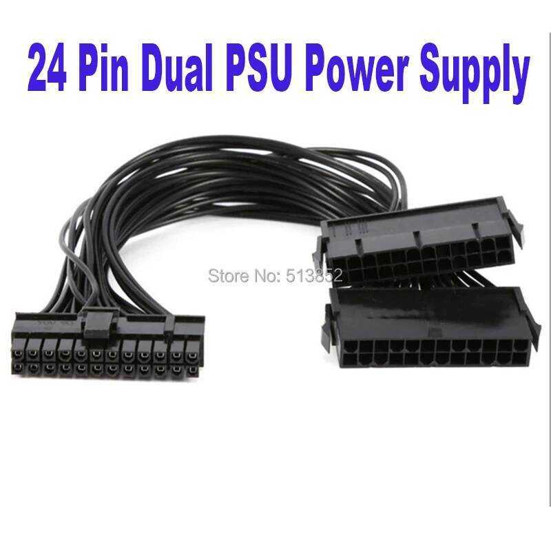 PSU สายต่อขยาย แบบ 24 พิน ชาย-หญิง ATX สำหรับการขุด 30 ซม. สำหรับเมนบอร์ด สายต่อขยาย PSU คู่สำหรับคอ