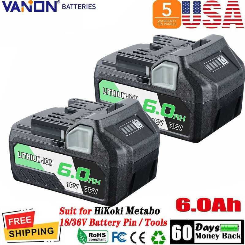 VANON แบตเตอรี่ 2 ชิ้น 3.0/6.0Ah BSL36B18 Li-on แทนที่ Metabo HPT 18V/36V Hitachi MultiVolt 371751M