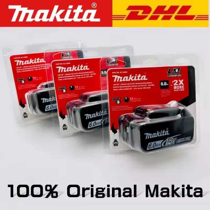 Makita แบตเตอรี่ลิเธียม 18V 6AH ของแท้ รุ่น BL1830b BL1840b BL1850b BL1860bl1815 ความจุขนาดใหญ่และอา