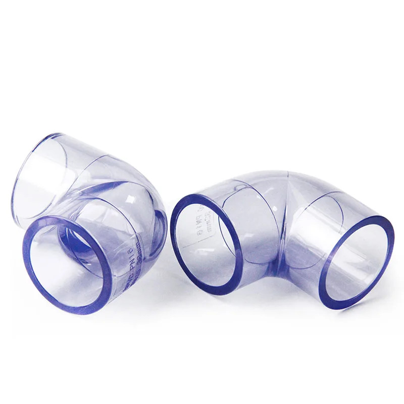 gogo PVC tube transparent elbow pipe PVC fittings UPVC water pipe 90 degree elbow plastic right ang