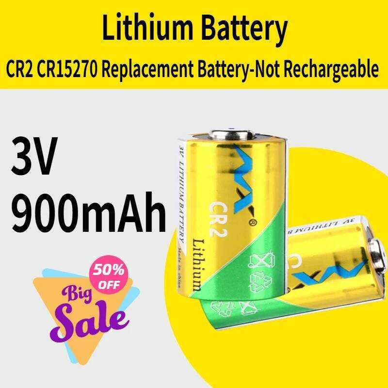 CR2 แบตเตอรี่ 3V ลิเธียม 900mAh 15*27mm CR15270 แบตเตอรี่ทดแทน-ไม่สามารถชาร์จใหม่ได้ 15*27mm