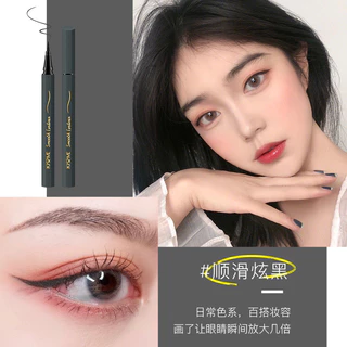 🔥 Qishimei Fine Tip Eyeliner Pen สีดําสีน้ําตาลกันน้ํา Sweatproof Smudge-proof Beginner Hard Tip Eyeliner Liquid Pen