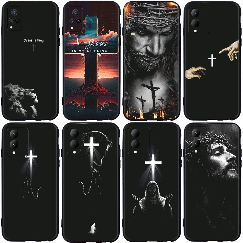 Vivo S17T Y77T Y78M Y27 Y27S Y03 Y30T Y18 K1 Biblical Jesus Christ TPU นิ่มเคสโทรศัพท์มือถือสีดํา