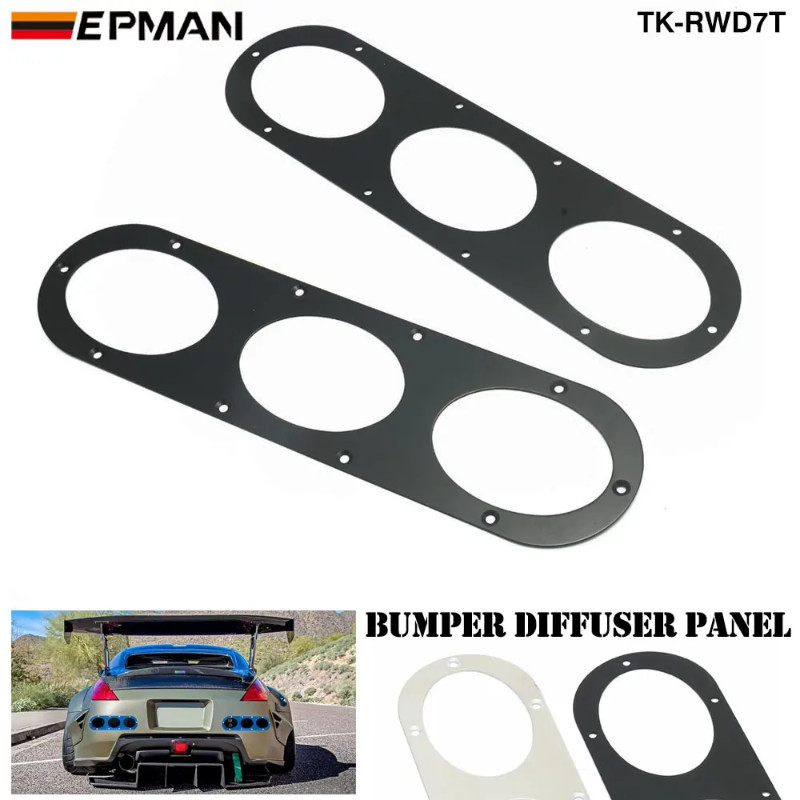New Car Styling Universal Fitment Rear Bumper Air Diversion Diffuser Panel 2pcs EP-RWD7T