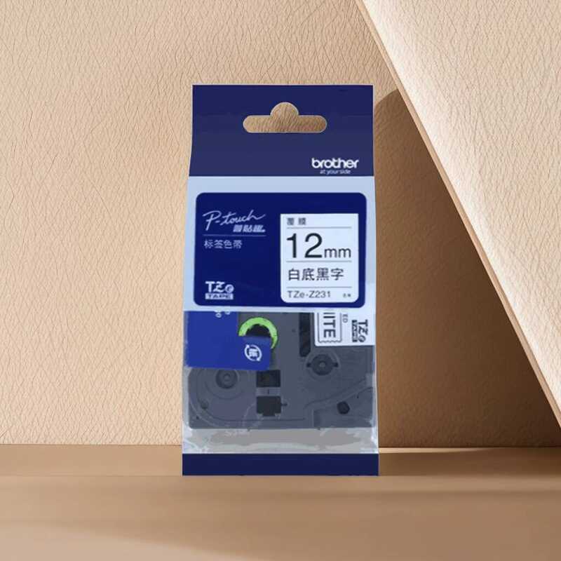 ริบบิ้นเครื่องพิมพ์ฉลาก Brother 12 มม./PT-E1B/E115B กระดาษพิมพ์ TZE-231/631 ริบบิ้นฉลาก