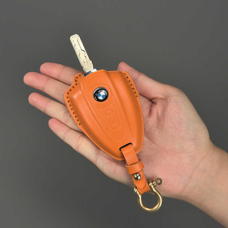 เหมาะสําหรับมือ bmw R18 Retro ฝาครอบกุญแจรถจักรยานยนต์ Bull First Layer Cowhide ฝาครอบกุญแจหนังแท้ b