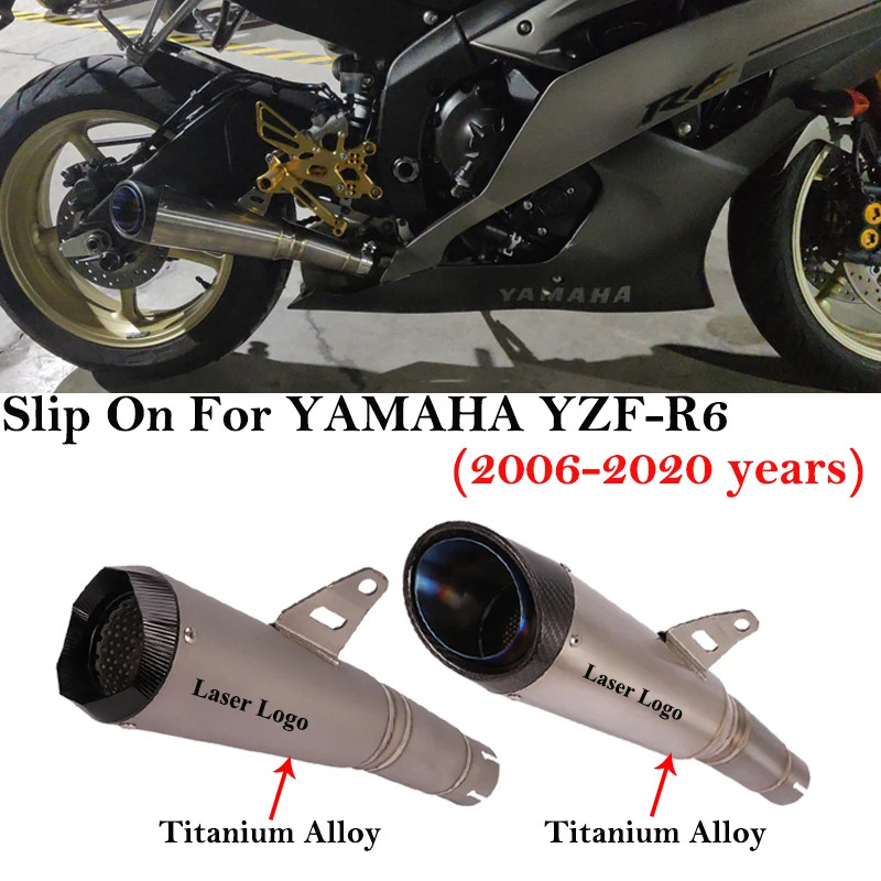 Titanium Alloy For YAMAHA YZF-R6 R6 2006 - 2020 Motorcycle GP Exhaust Systems Muffler Carbon Fiber