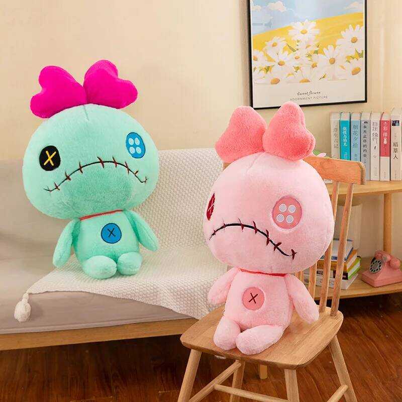 C Lilo & Stitch Scrump Pluh Toy Anime Pluhie Stich Doll Kawaii Cartoon Pink Pillow Soft Stuffed Gif