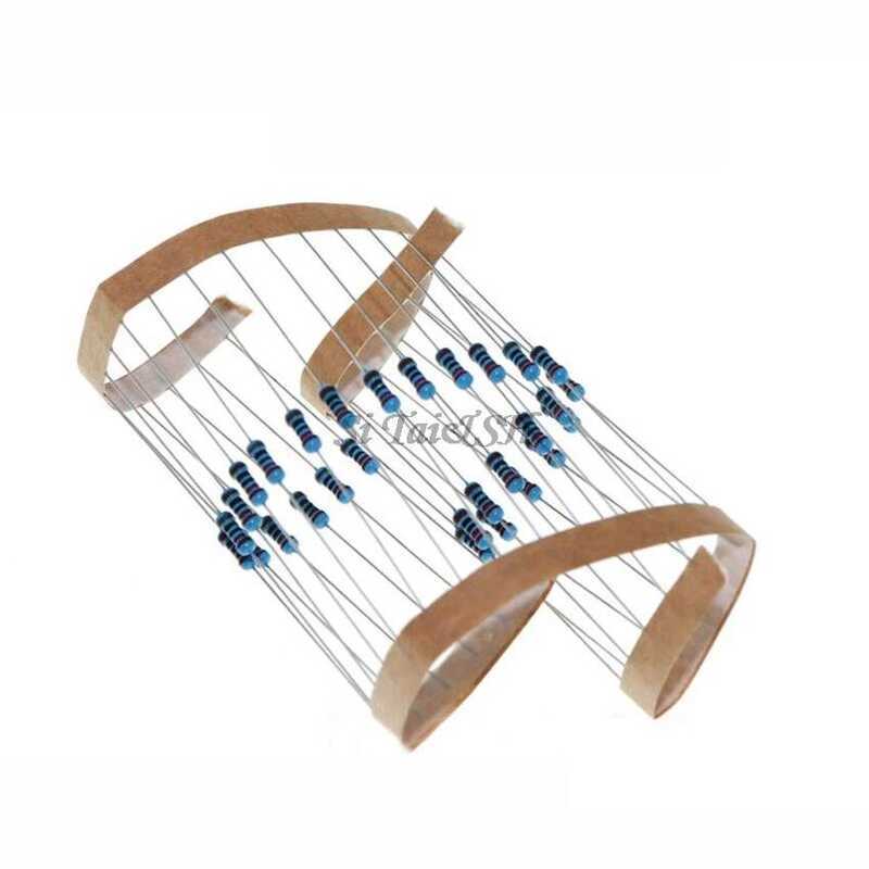 ตัวต้านทานฟิล์มโลหะ 100ชิ้น 220 โอห์ม 1/4W 220R 220โอห์ม 0.25W 1% ROHS 1%