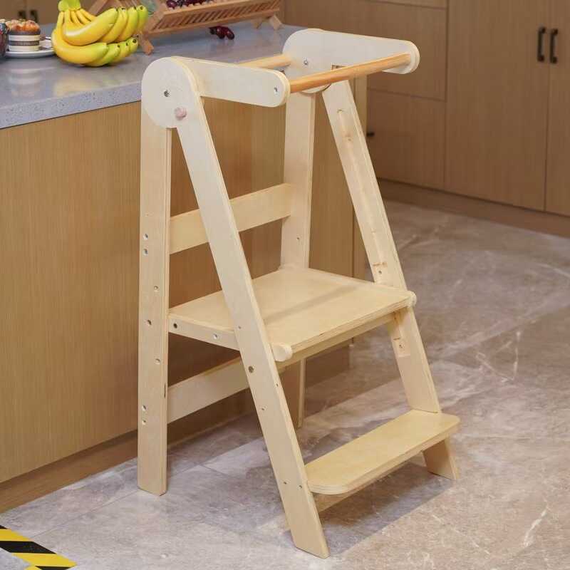 Baby Montessori Learning Tower Washstand เท้าขั้นตอนสตูลเด็ก Washstand อ่างล้างหน้า Step สตูลพับการเ