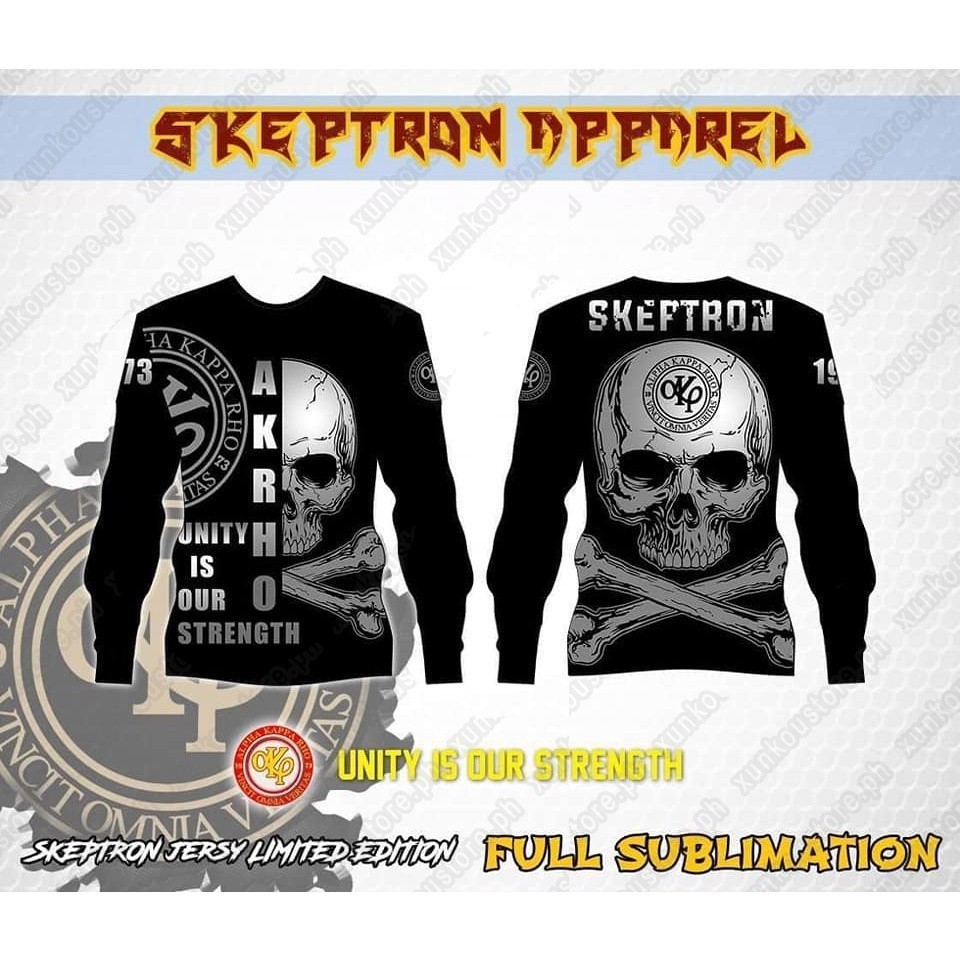 Akp SKEPTRON Alpha Kappa Rho Akrho Frat เสื้อแขนยาวเสื้อยืด f168f8 3D การพิมพ์แขนยาวรถจักรยานยนต์เสื