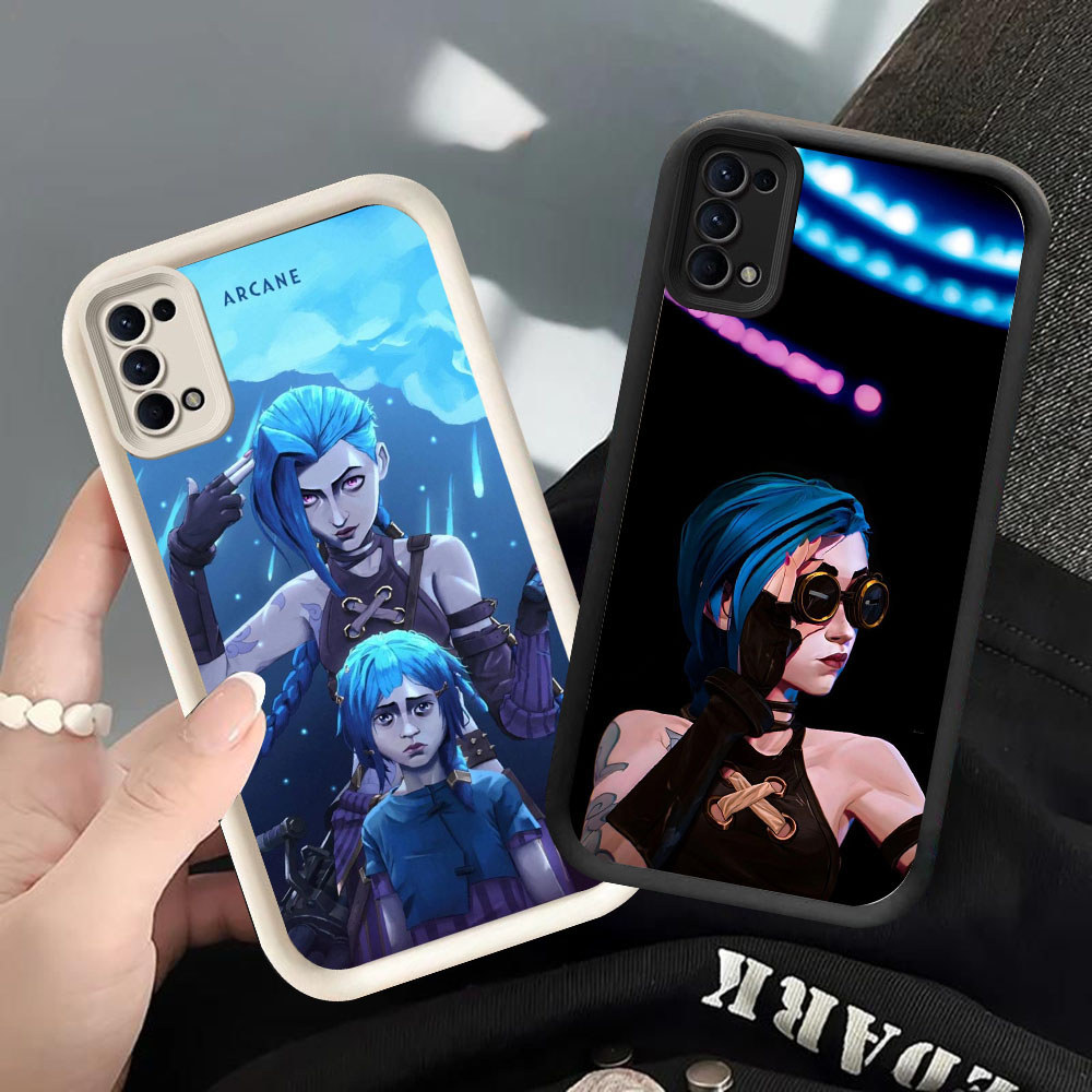 YS-58 เกมร้อน Arcanes Jinx ปลอกกันกระแทกสําหรับ OPPO A5 A5i Reno 4 5 6 ค้นหา X3 Lite Realme C65 Narz